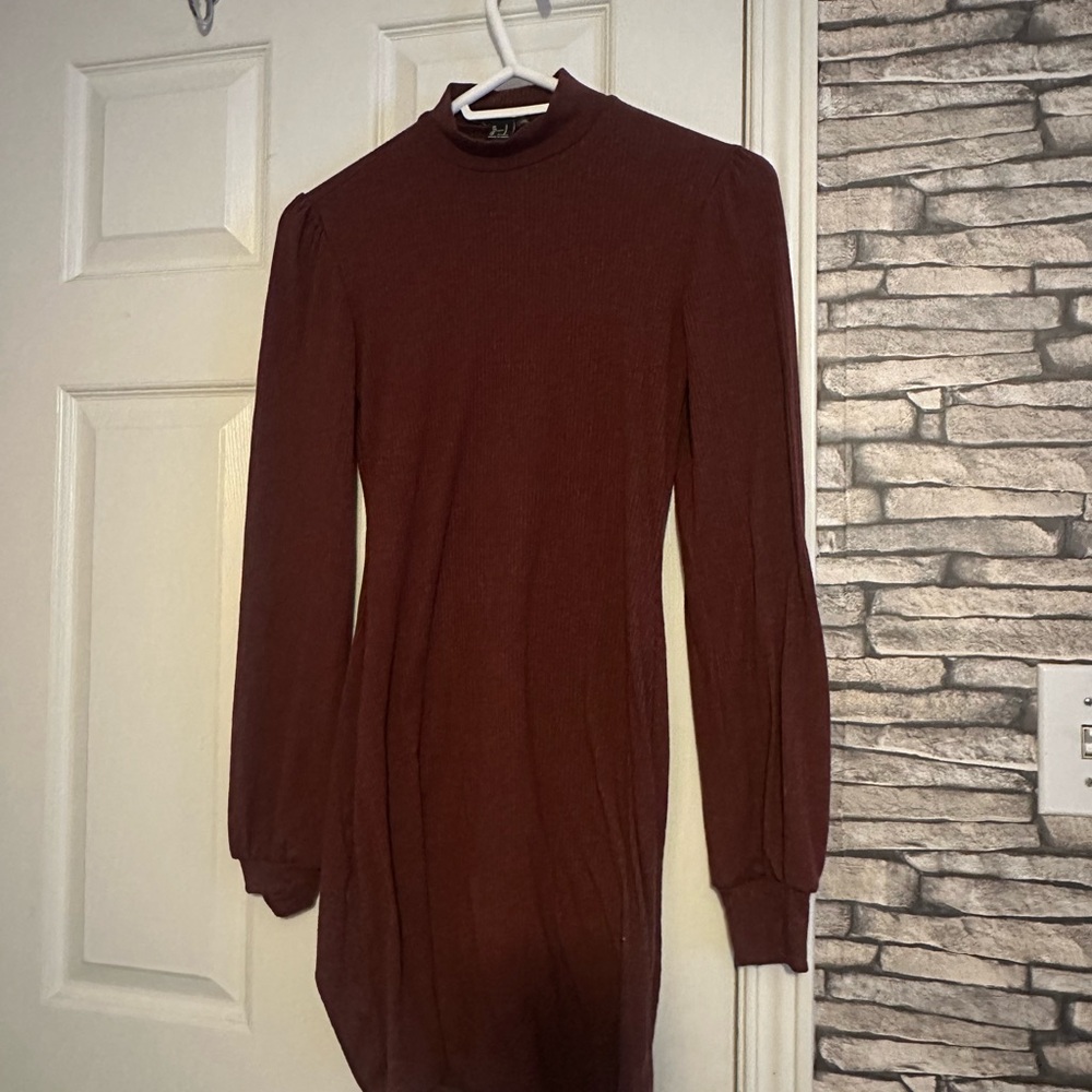 H&M Rich Brown Long Sleeve Dress